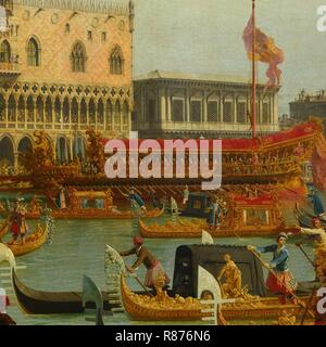 Canaletto - Bucentaur's return to the pier by the Palazzo Ducale Stock Photo