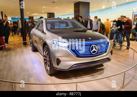 FRANKFURT - SEP 2017: Mercedes-Benz EQ electric concept car presented at IAA Frankfurt Motor Show Stock Photo