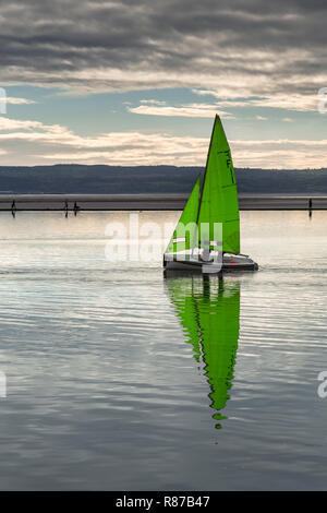 Dinghy sailing on the Marine Lake at West Kirby, Wirral, England Stock Photo
