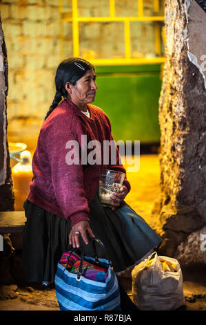 The woman is drinking chicha. Chicha- Inca beer is made from a special ...