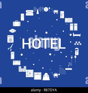 Hotel Icon Set. Infographic Vector Template Stock Vector