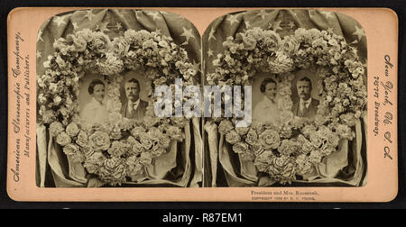 President and Mrs. Roosevelt, Stereo Card, R. Y. Young, American Stereoscopic Company, 1902 Stock Photo