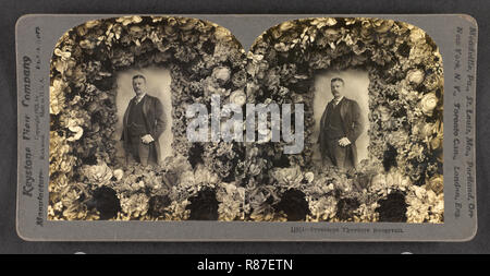 President Theodore Roosevelt, Portrait, Stereo Card, Keystone View Company, 1901 Stock Photo