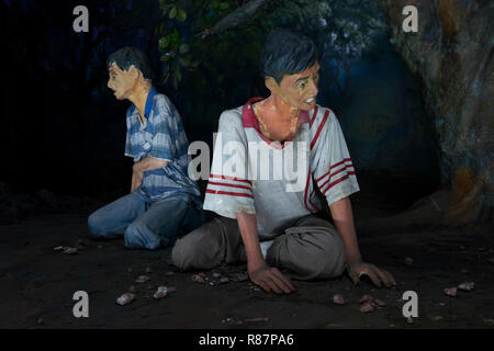 Diorama showing what drug addiction looks like at the Drug Elimination Museum in Yangon, Myanmar.