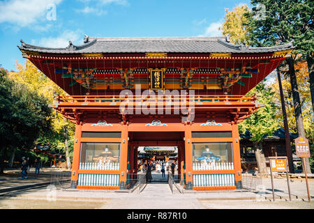 Tokyo, Japan - November 25, 2018 : Nezu shrine at autumn Stock Photo