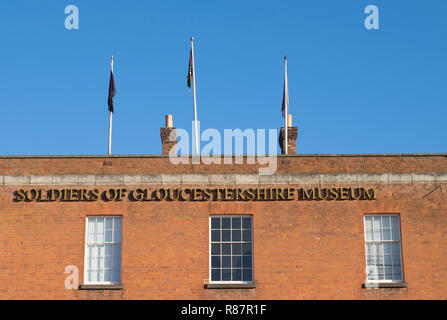 Soldiers of Gloucestershire Museum at the end of the Victoria Basin in Gloucester Docks Stock Photo