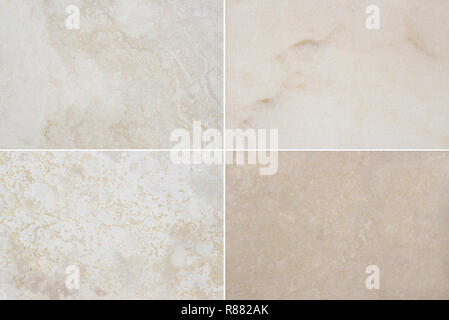 Four different beautiful high quality marble. Marble background with natural pattern. Stock Photo