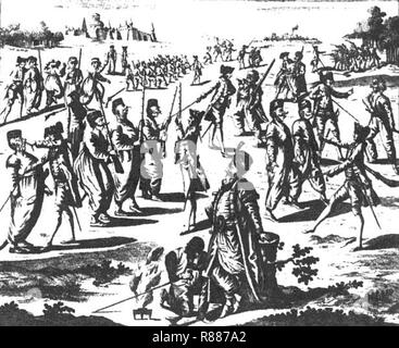 Caricature of the 1783 French Military Mission in Istambul. Stock Photo