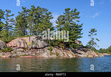 Remote Island on the Lake Huron Coast in Killarney Provincial Park in Ontario, Canada Stock Photo