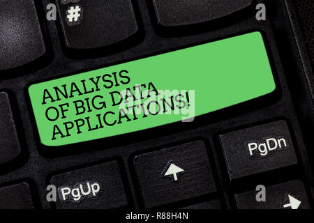 Word writing text Analysis Of Big Data Applications. Business concept for Information technologies modern apps Keyboard key Intention to create comput Stock Photo