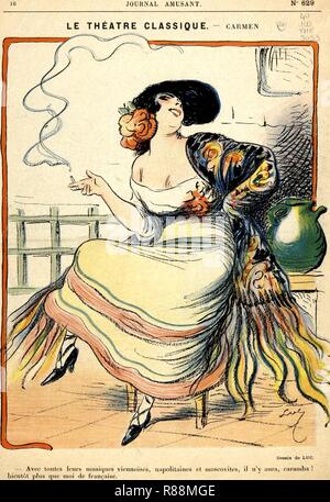 Carmen - illustration by Luc for Journal Amusant 1875 Stock Photo - Alamy