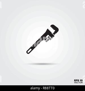 Adjustable wrench vector glyph icon Stock Vector