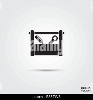 Toolbox with wrench and screwdriver vector glyph icon Stock Vector