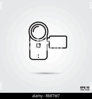 Camcorder line icon vector illustration. Media and entertainment symbol. Stock Vector
