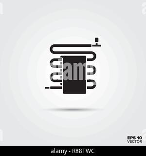 Radiator, towel warmer vector glyph icon Stock Vector