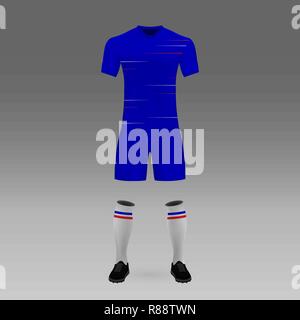 football kit Chelsea, shirt template for soccer jersey. Vector illustration Stock Vector