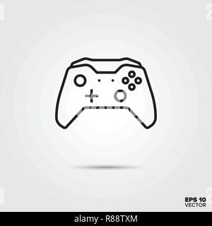Video game controller line icon vector illustration. Media and entertainment symbol. Stock Vector