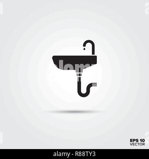 Bathroom sink vector glyph icon Stock Vector