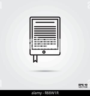 e-book reader line icon vector illustration. Media and entertainment symbol. Stock Vector