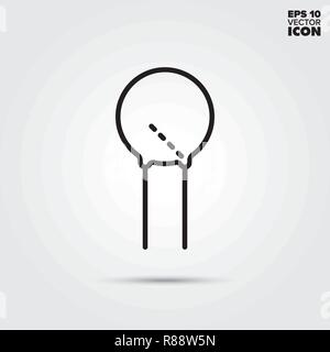 Ceramic capacitor line icon. Electronic component vector symbol. Stock Vector