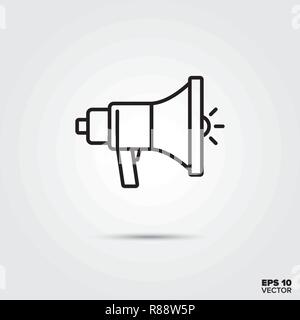 Loudspeaker line icon vector illustration. Media and advertising symbol. Stock Vector