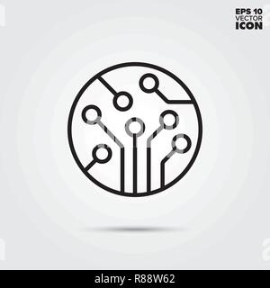 Electronic circuit line icon. Electronic component vector symbol. Stock Vector