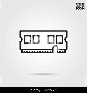 Memory Linear Icon. Modern Outline Memory Logo Concept on White