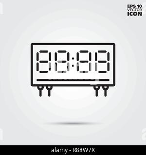 LED timer line icon. Electronic component vector symbol. Stock Vector