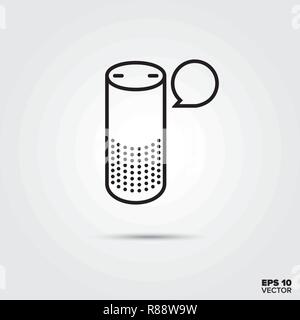 smart speaker virtual assistant line icon vector illustration. Media and entertainment symbol. Stock Vector