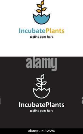 Incubate Plants Logo Template, best for your branding Stock Vector