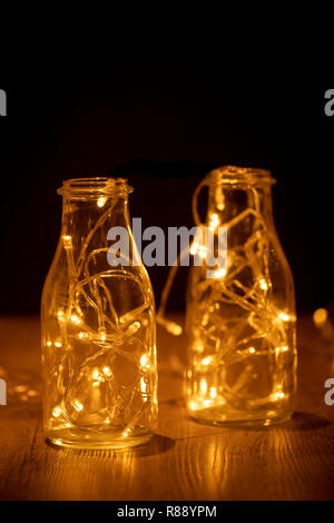 Glass Jars With Fairy Lights Stock Photo 228849442 Alamy