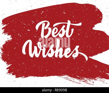 Best wishes - hand lettering inscription to winter holiday design, black and white ink calligraphy Stock Vector