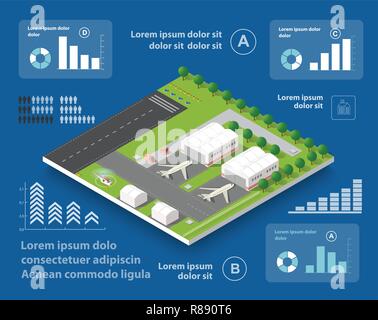 Business and industrial infographic vector template, flat design
