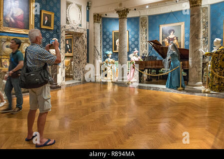 Horizontal view of a tourist inside the Scala museum in Milan, Italy. Stock Photo