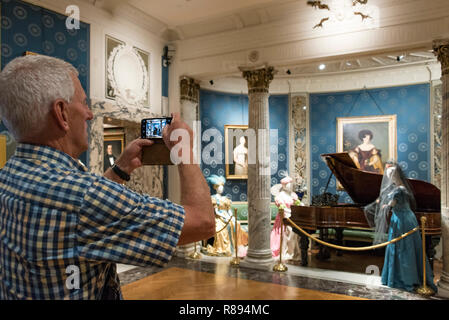 Horizontal view of a tourist inside the Scala museum in Milan, Italy. Stock Photo