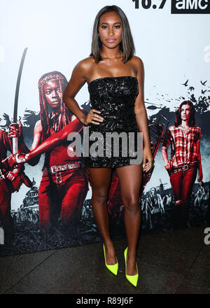 LOS ANGELES, CA, USA - SEPTEMBER 27: Actress Sydney Park wearing a Cavanagh Baker dress arrives at the Los Angeles Premiere Of AMC's 'The Walking Dead' Season 9 held at the Directors Guild of America Theater Complex on September 27, 2018 in Los Angeles, California, United States. (Photo by Xavier Collin/Image Press Agency) Stock Photo