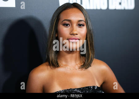 LOS ANGELES, CA, USA - SEPTEMBER 27: Actress Sydney Park wearing a Cavanagh Baker dress arrives at the Los Angeles Premiere Of AMC's 'The Walking Dead' Season 9 held at the Directors Guild of America Theater Complex on September 27, 2018 in Los Angeles, California, United States. (Photo by Xavier Collin/Image Press Agency) Stock Photo