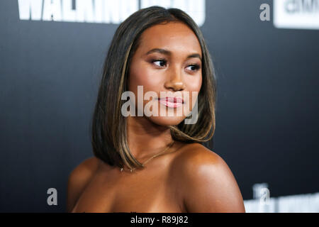 LOS ANGELES, CA, USA - SEPTEMBER 27: Actress Sydney Park wearing a Cavanagh Baker dress arrives at the Los Angeles Premiere Of AMC's 'The Walking Dead' Season 9 held at the Directors Guild of America Theater Complex on September 27, 2018 in Los Angeles, California, United States. (Photo by Xavier Collin/Image Press Agency) Stock Photo