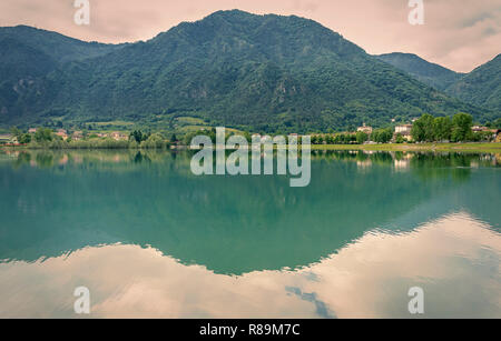 Panoramic view of Lake Idro in spring- Brescia - Lombardy Stock Photo