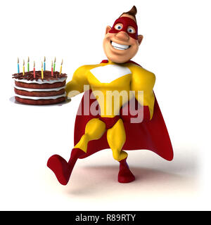 Fun superhero - 3D Illustration Stock Photo