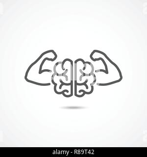 Willpower icon on white background Stock Vector