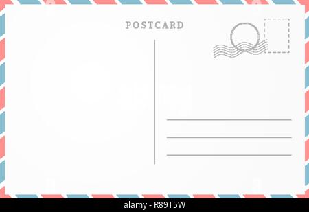 Vintage travel card design. Blank postcard template Stock Vector Image &  Art - Alamy