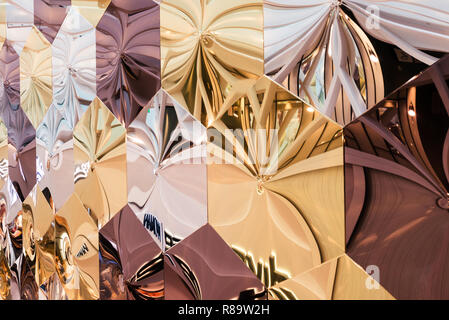 hexagonal abstract christmas light texture background Stock Photo