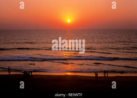 sunset at sea, ganpatipule, ratnagiri, maharashtra, india Stock Photo