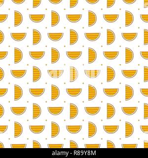 Hand drawn abstract oranges seamless pattern. Vector colorful background in modern style. Striped funny texture for surface designs, textiles, wrappin Stock Vector