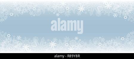 bright snowy winter border background vector illustration EPS10 Stock Vector