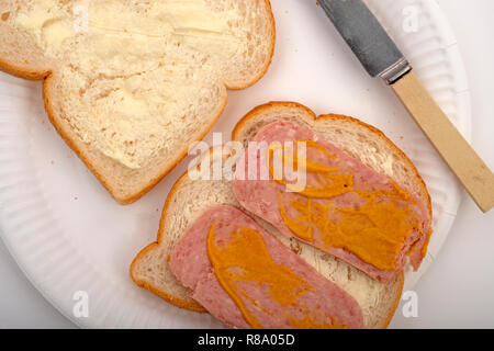 Spam sandwich Stock Photo