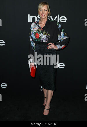 LOS ANGELES, CA, USA - OCTOBER 22: Actress Allison Janney wearing Antonio Marras with Tamara Mellon shoes, EF Collection and Norman Silverman Diamonds jewelry, and a Tyler Ellis clutch arrives at the InStyle Awards 2018 held at the Getty Center on October 22, 2018 in Los Angeles, California, United States. (Photo by Xavier Collin/Image Press Agency) Stock Photo