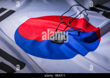 An emblem of Korea and Koreans concept, with national flag 'Taegukgi', national flower 'Rose of Sharon' and so on. 145 Stock Photo