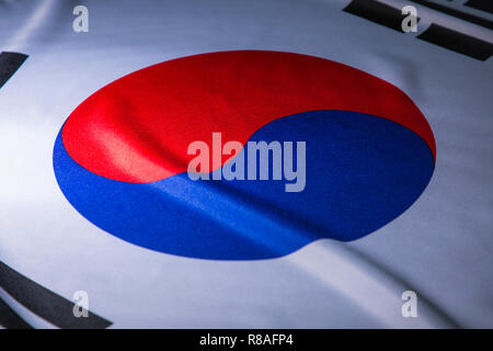 An emblem of Korea and Koreans concept, with national flag 'Taegukgi', national flower 'Rose of Sharon' and so on. 136 Stock Photo